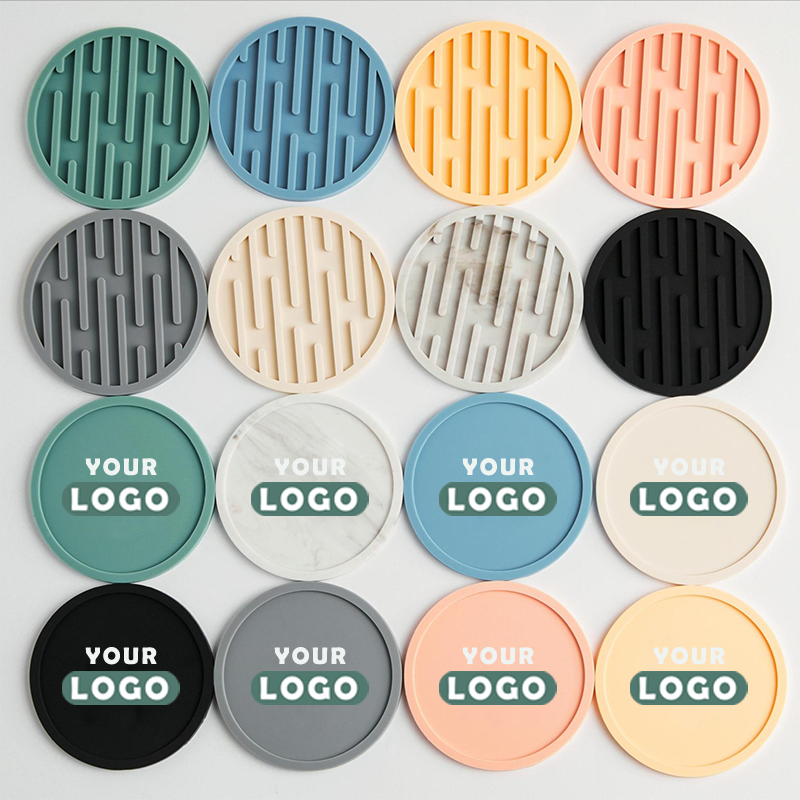Anti-Slip Silicone Coasters Easy Clean & Customizable for Tabletop Protection HLCOA1004